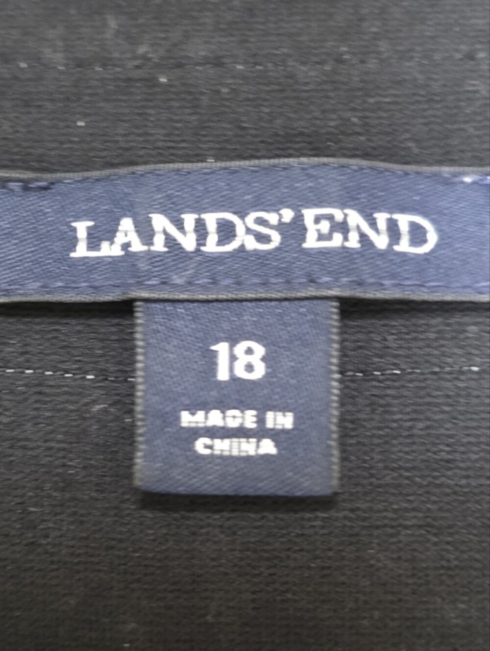 Lands' End Black Midi Dress with White Trim &pockets (Sz:18) - Picture 5 of 8